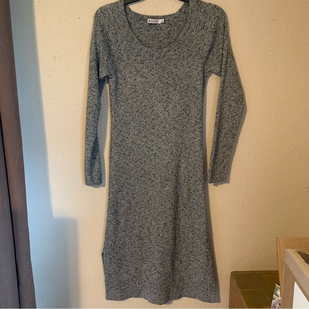 JustFab Sweater Dress - Size Large - Gray/Black